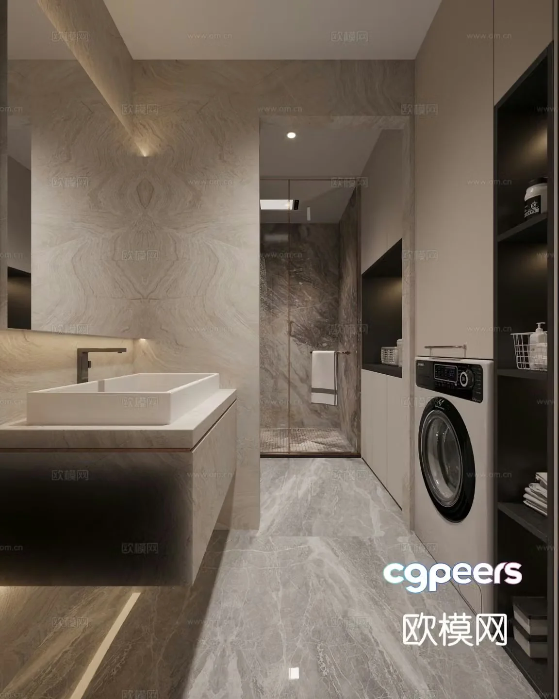 Modern bathroom bathroom 3d model