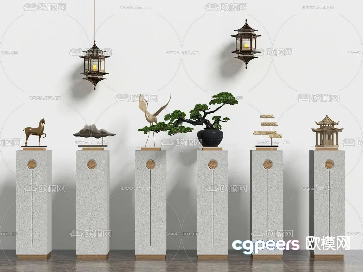 New Chinese style decorations ornaments crafts 3d model