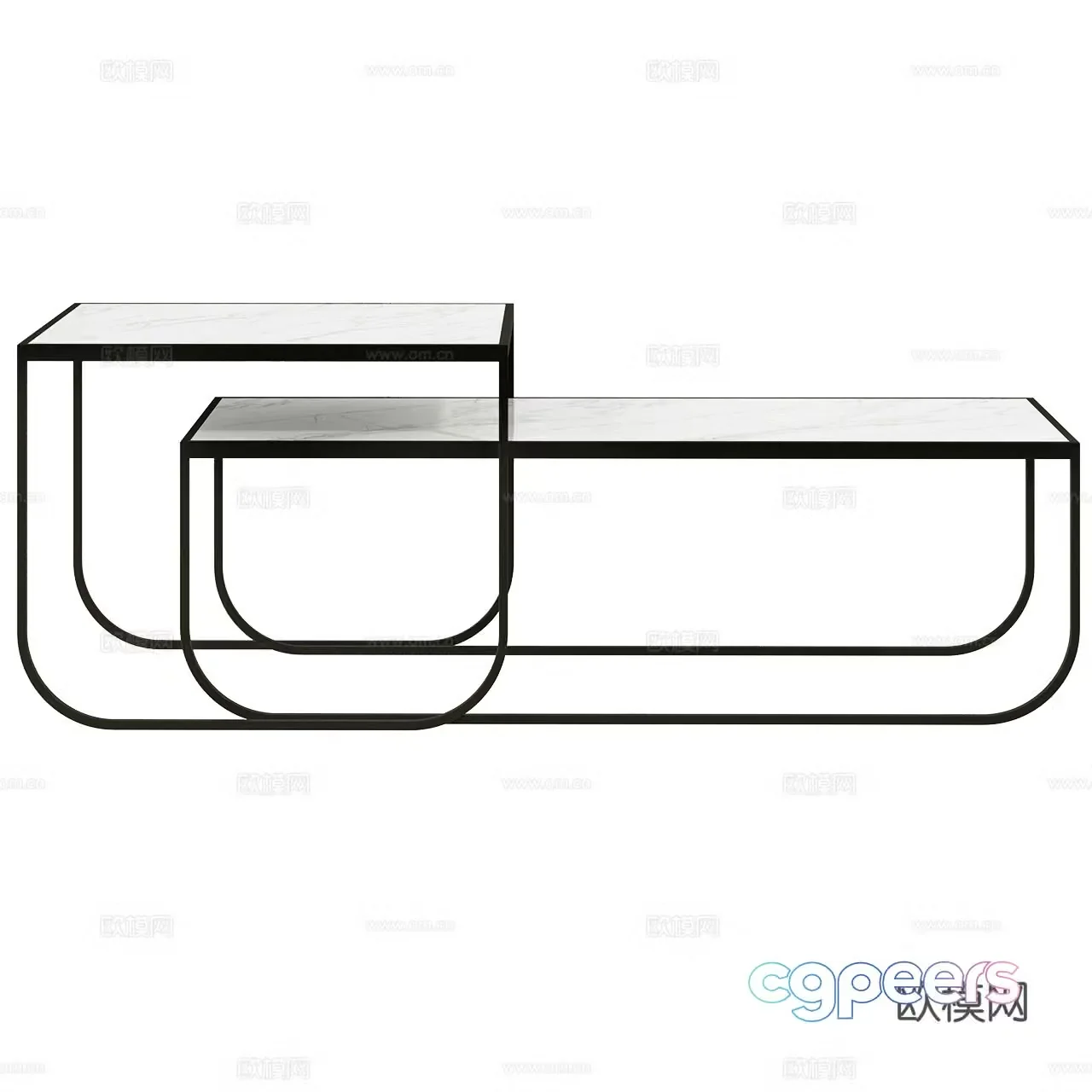 Asplund modern coffee table minimalist coffee table square coffee table mother and child coffee table 3D model