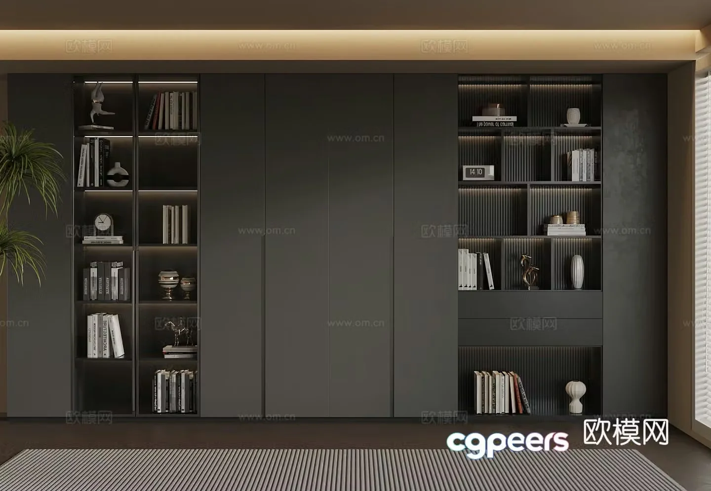 Modern wine cabinet jewelry ornaments 3D model