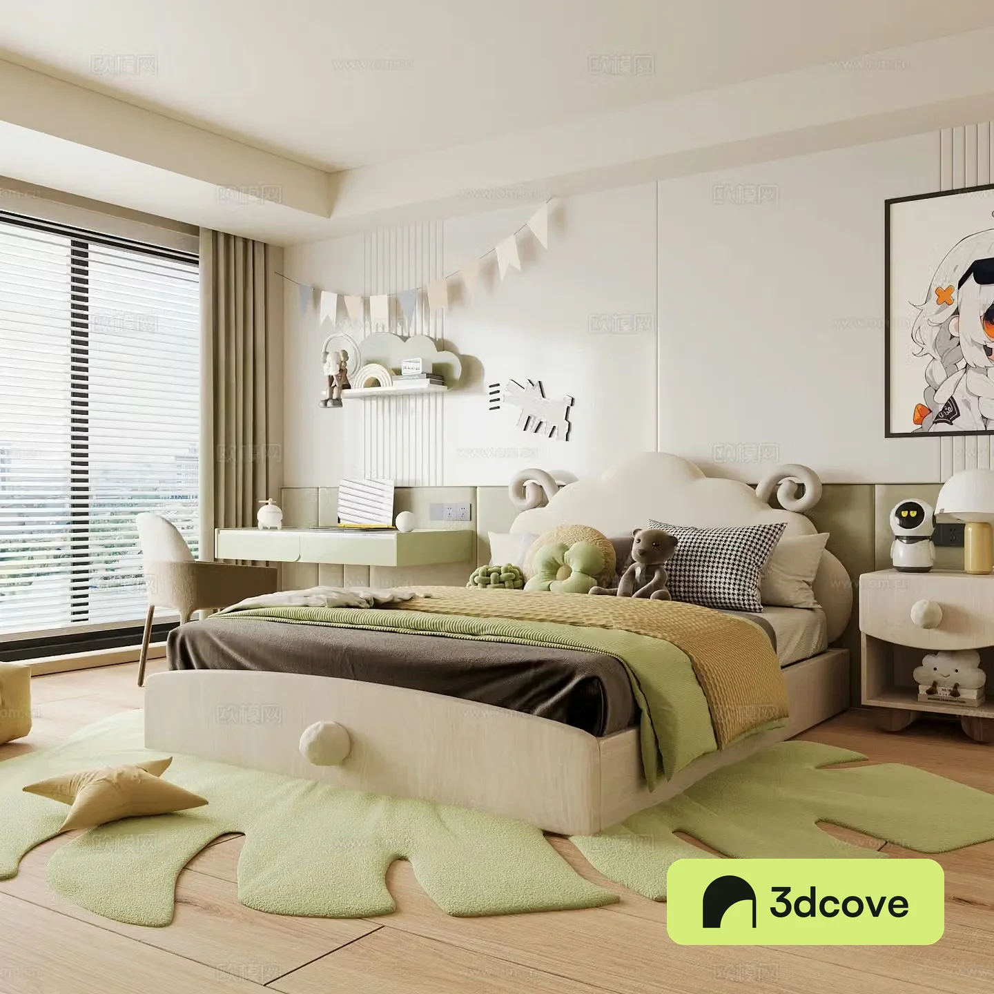 Modern children’s room boy’s room girl’s room children’s bed children’s wardrobe children’s desk