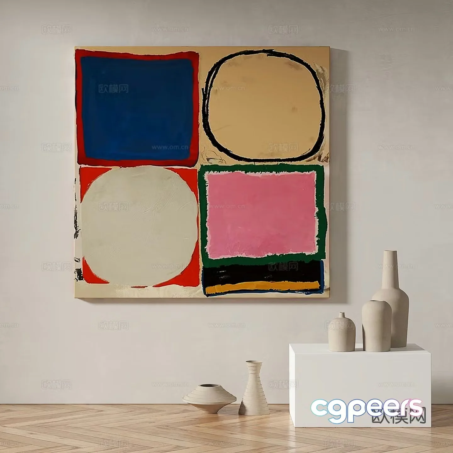 Modern hanging paintings Simple painting Abstract painting Decorative painting 3d model