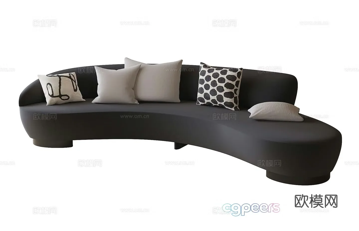 Modern curved sofa office sofa 3d model