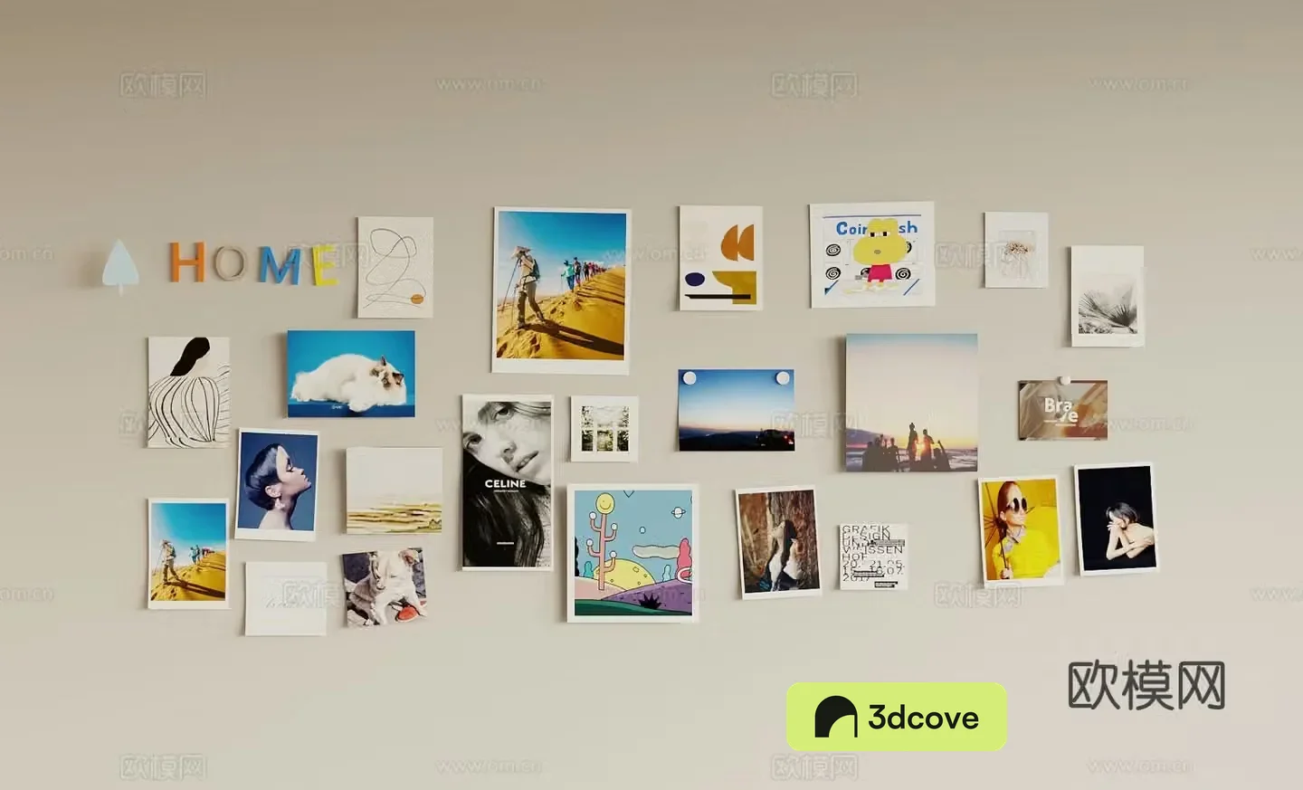 Modern photo wall note wall decorative painting