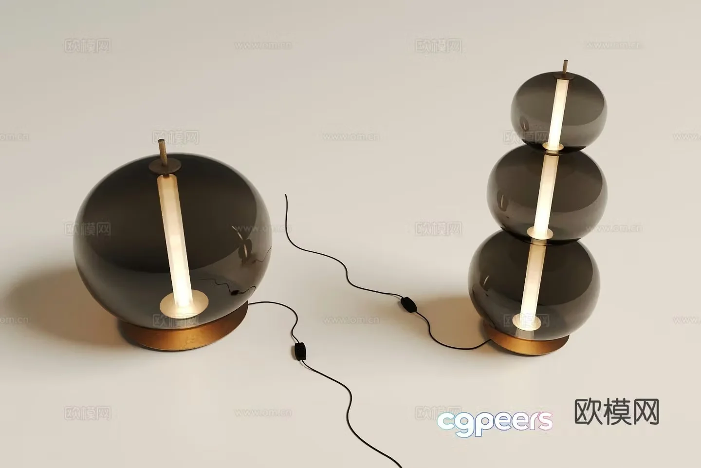 Minimalist desk lamp glass desk lamp 3d model
