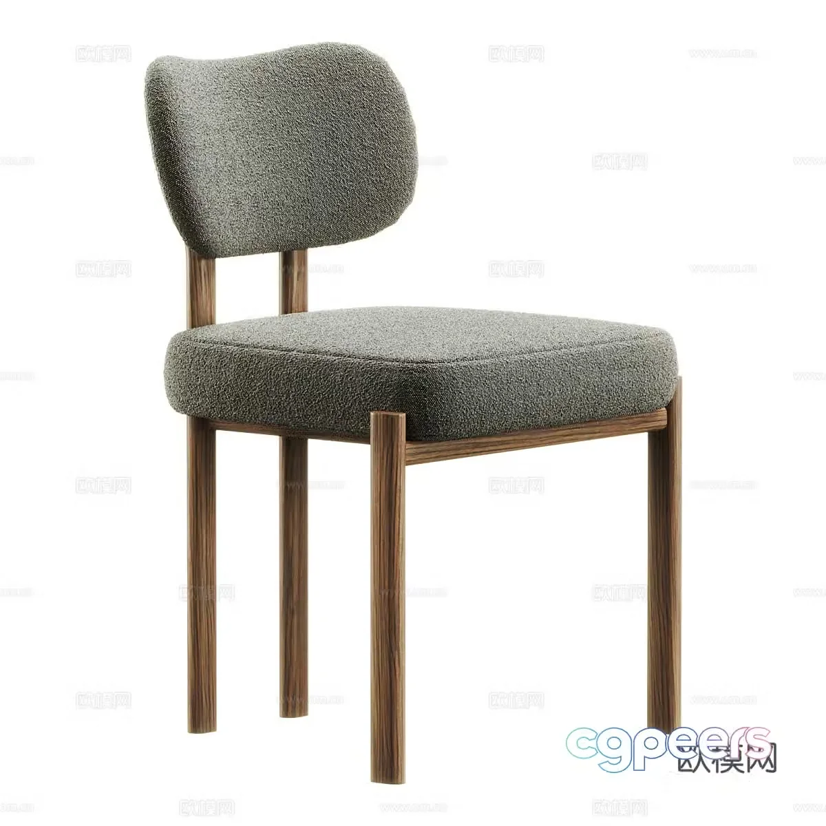 New Chinese Adrien dining chair 3D model