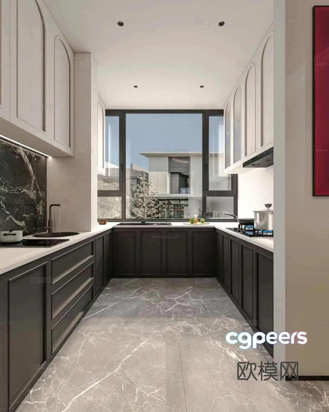 modern kitchen cabinet 3d model