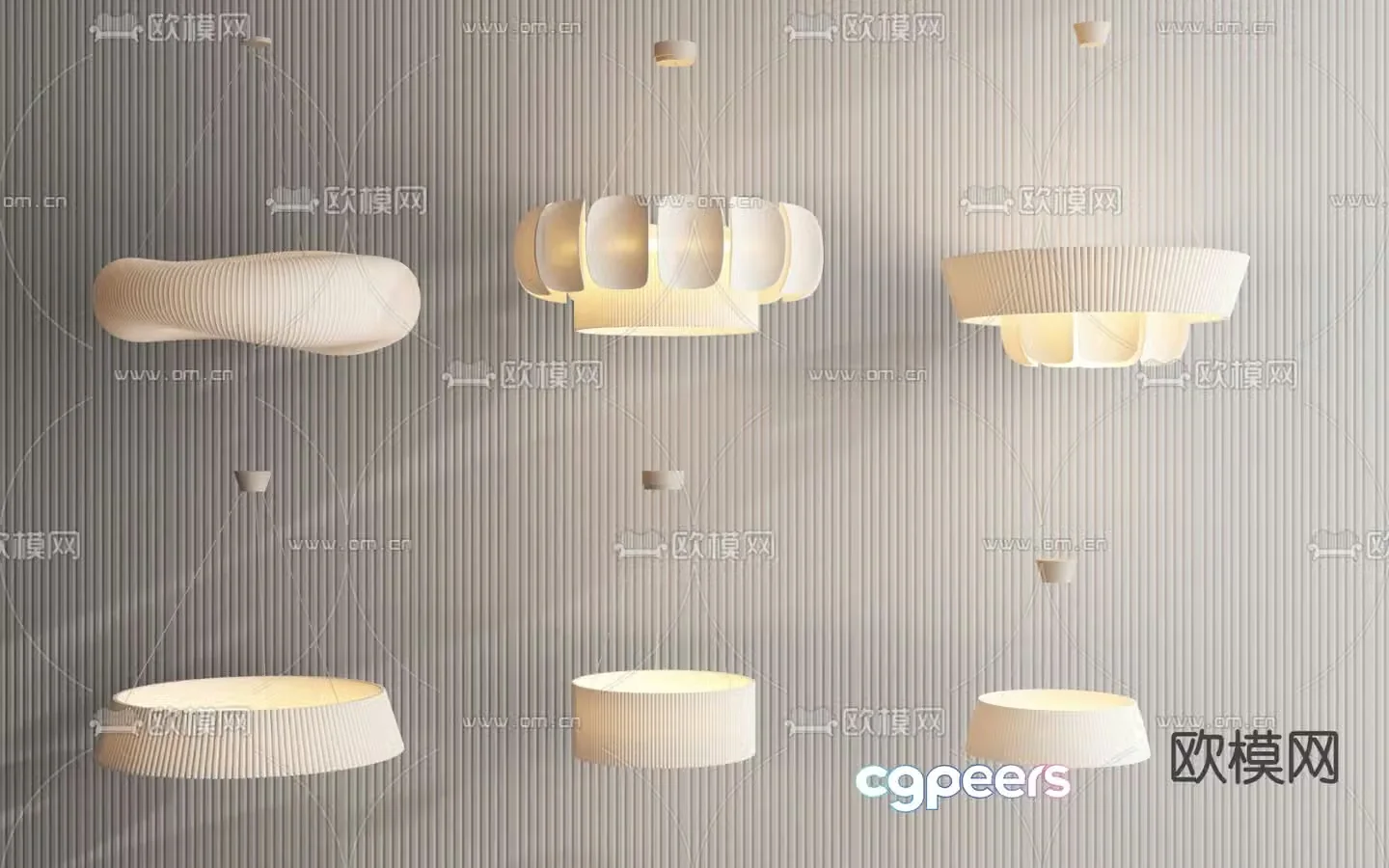 Cream style chandelier 3d model