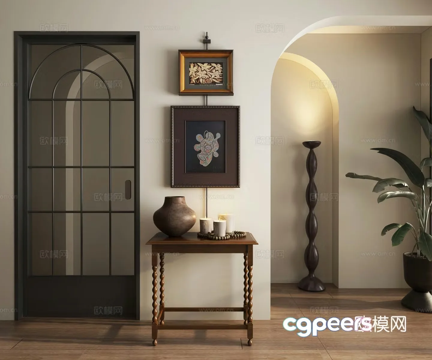 Retro three-dimensional decorative painting 3d model