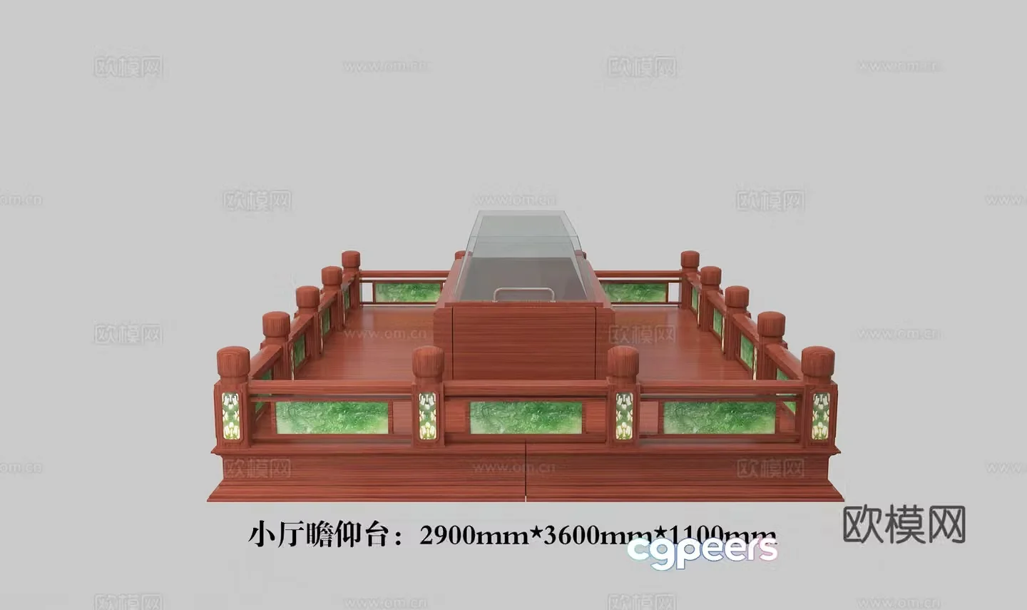 Advanced single-layer crystal coffin crystal table 3D model