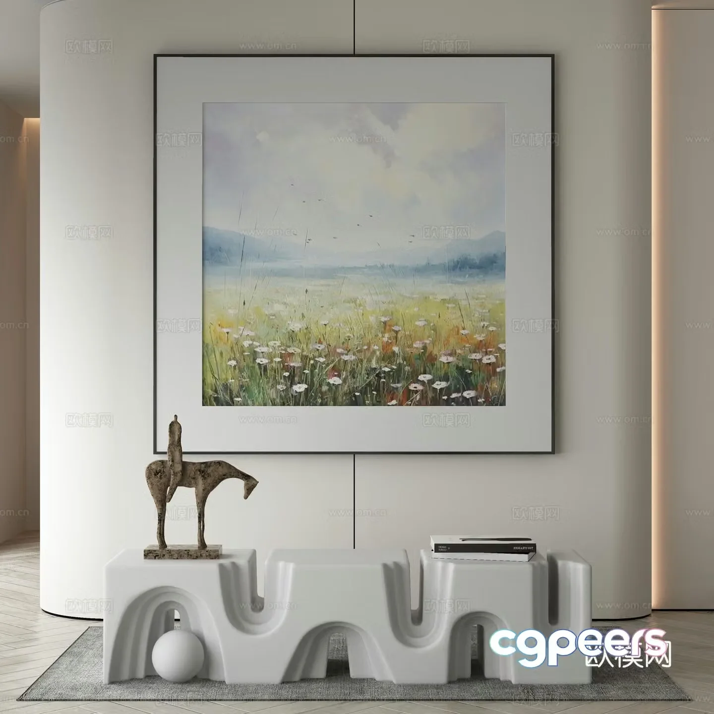 Modern Wasabi Hanging Painting Oil Painting 3D Model