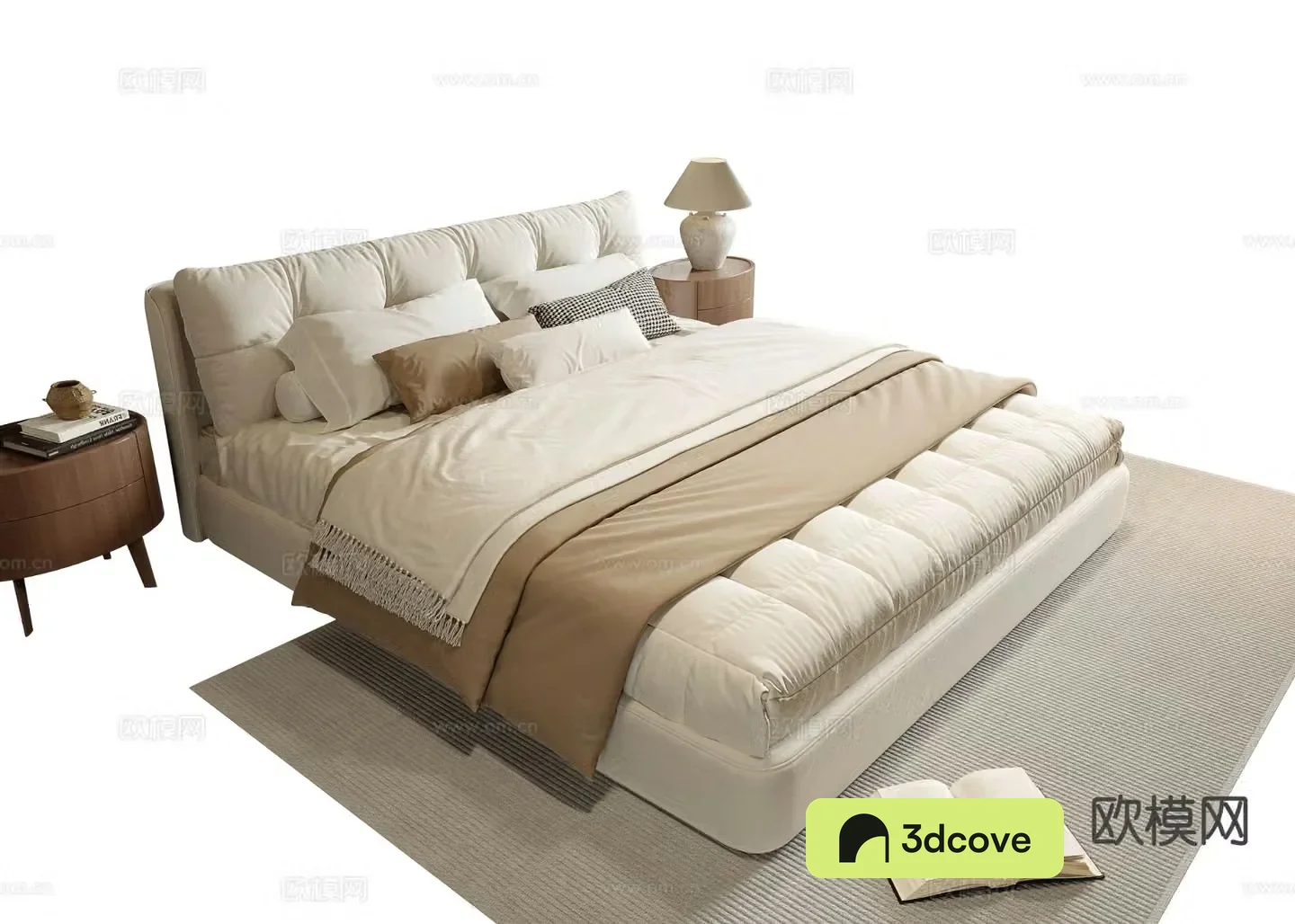 Cream style double bed