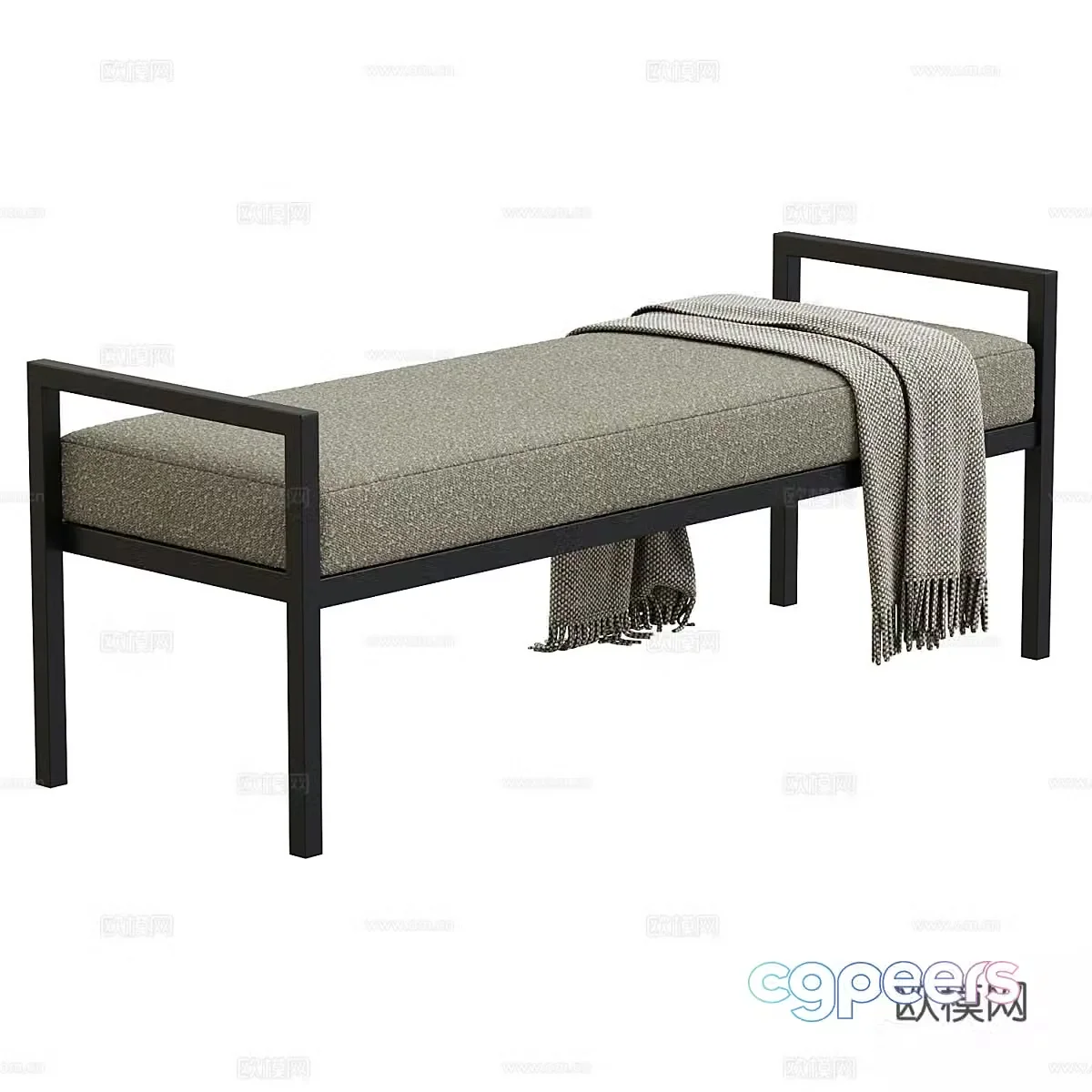 New Chinese style bed stool 3D model