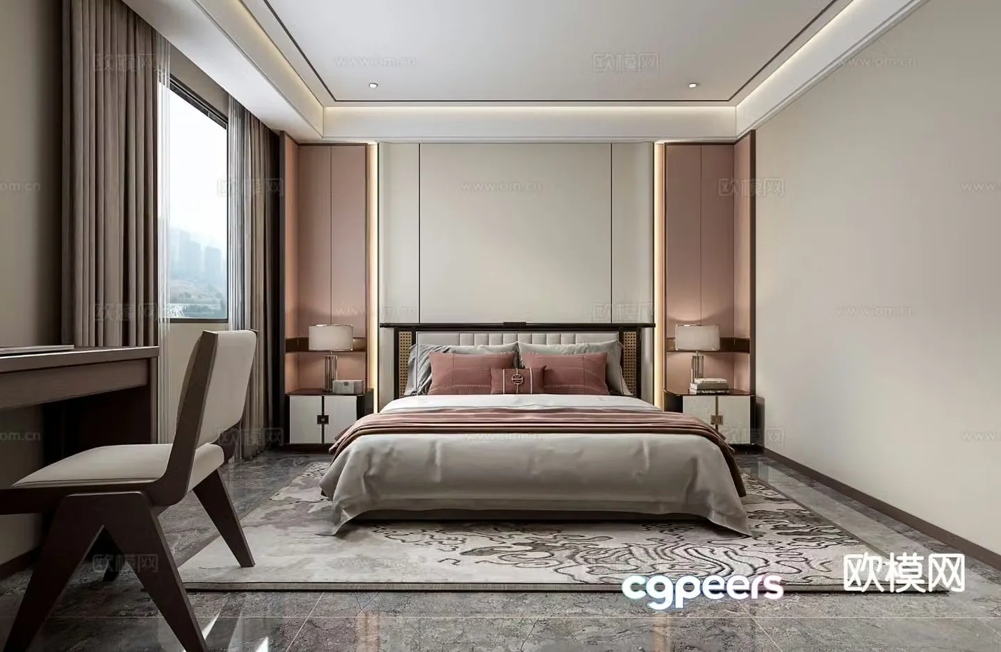 New Chinese style bedroom master bedroom 3d model