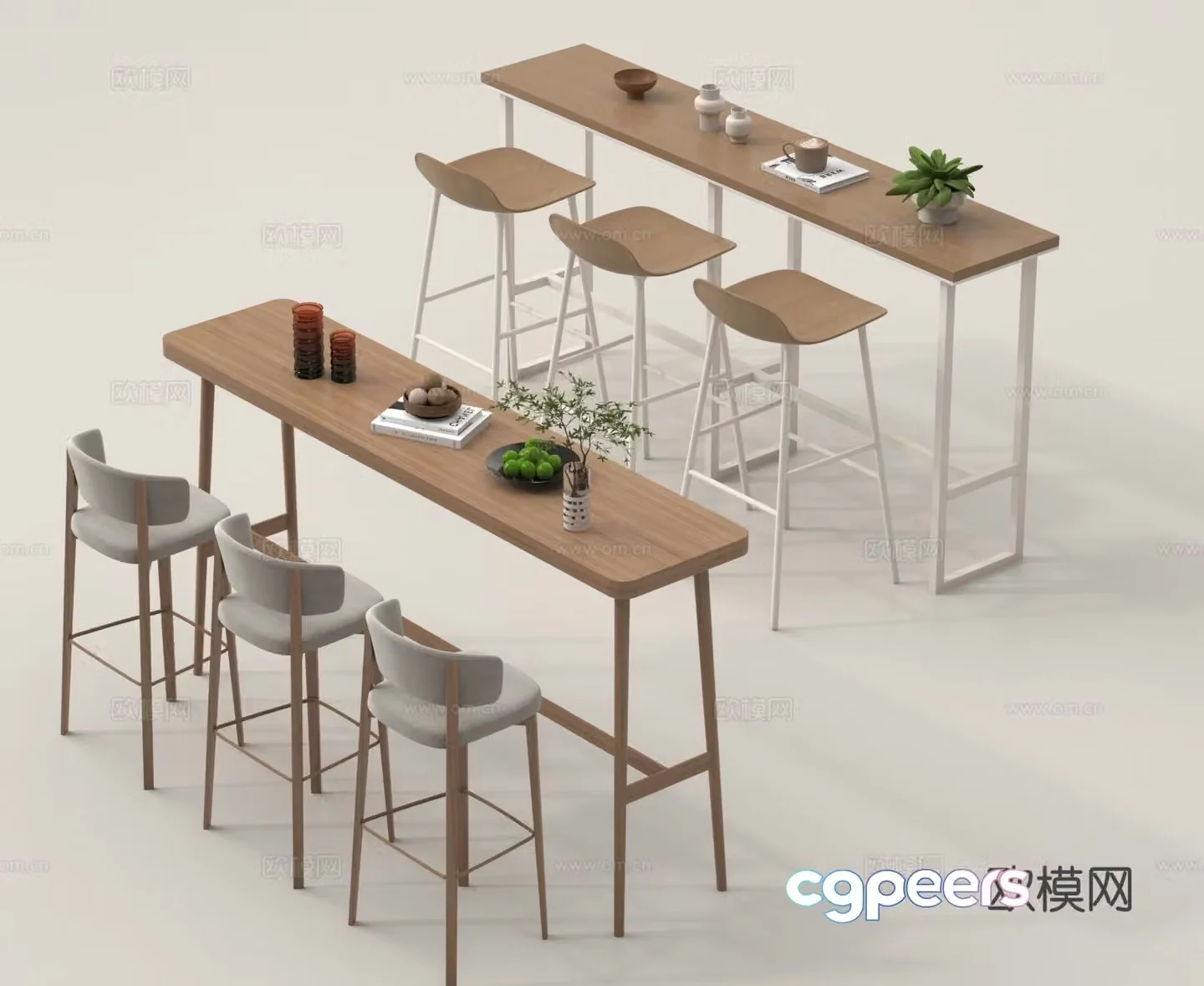 Nordic bar bar chair 3d model