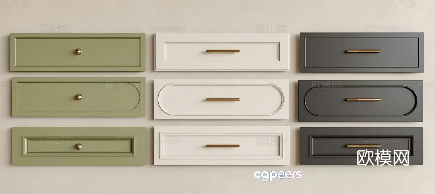 French mid-style cabinet door drawer door French drawer door French cabinet door Medium-style drawer door French 3D model