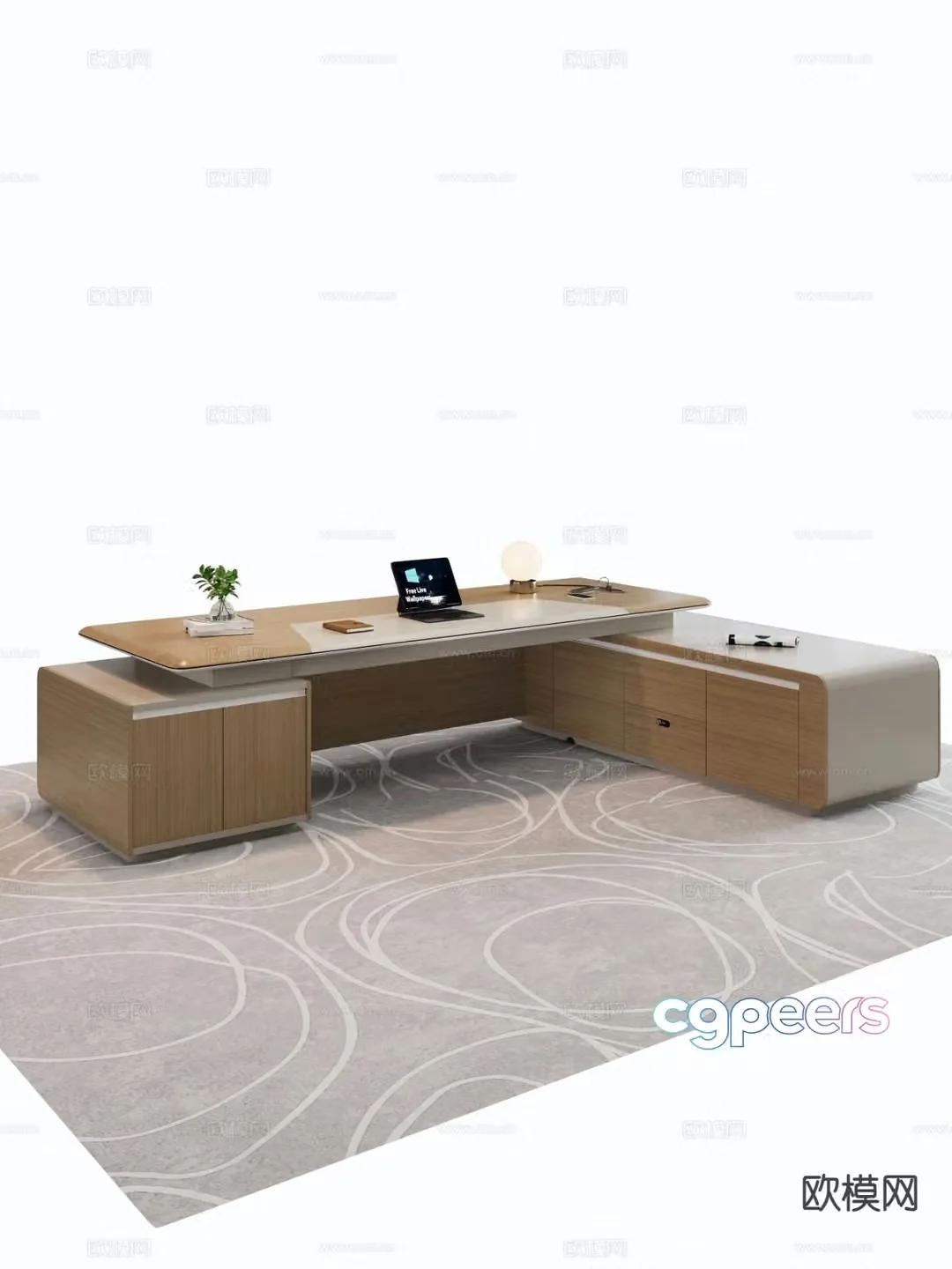 Modern boss desk desk desk 3d model
