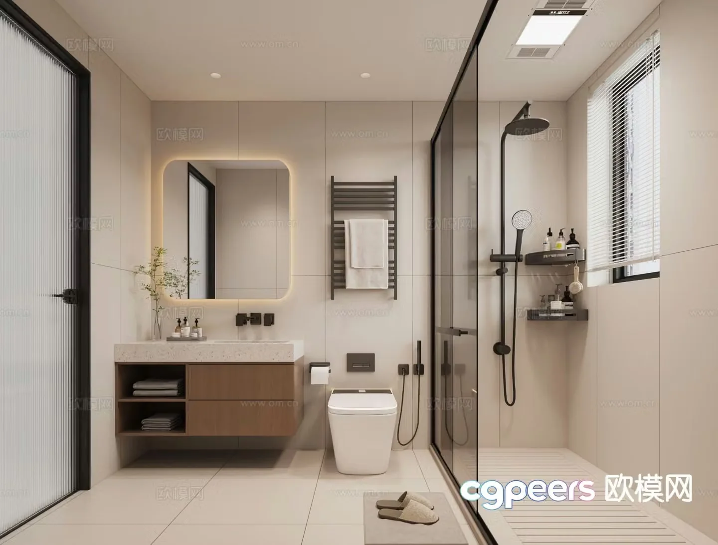 Modern bathroom bathroom toilet 3d model