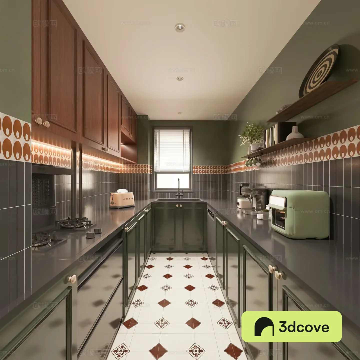 Middle style kitchen 3d model