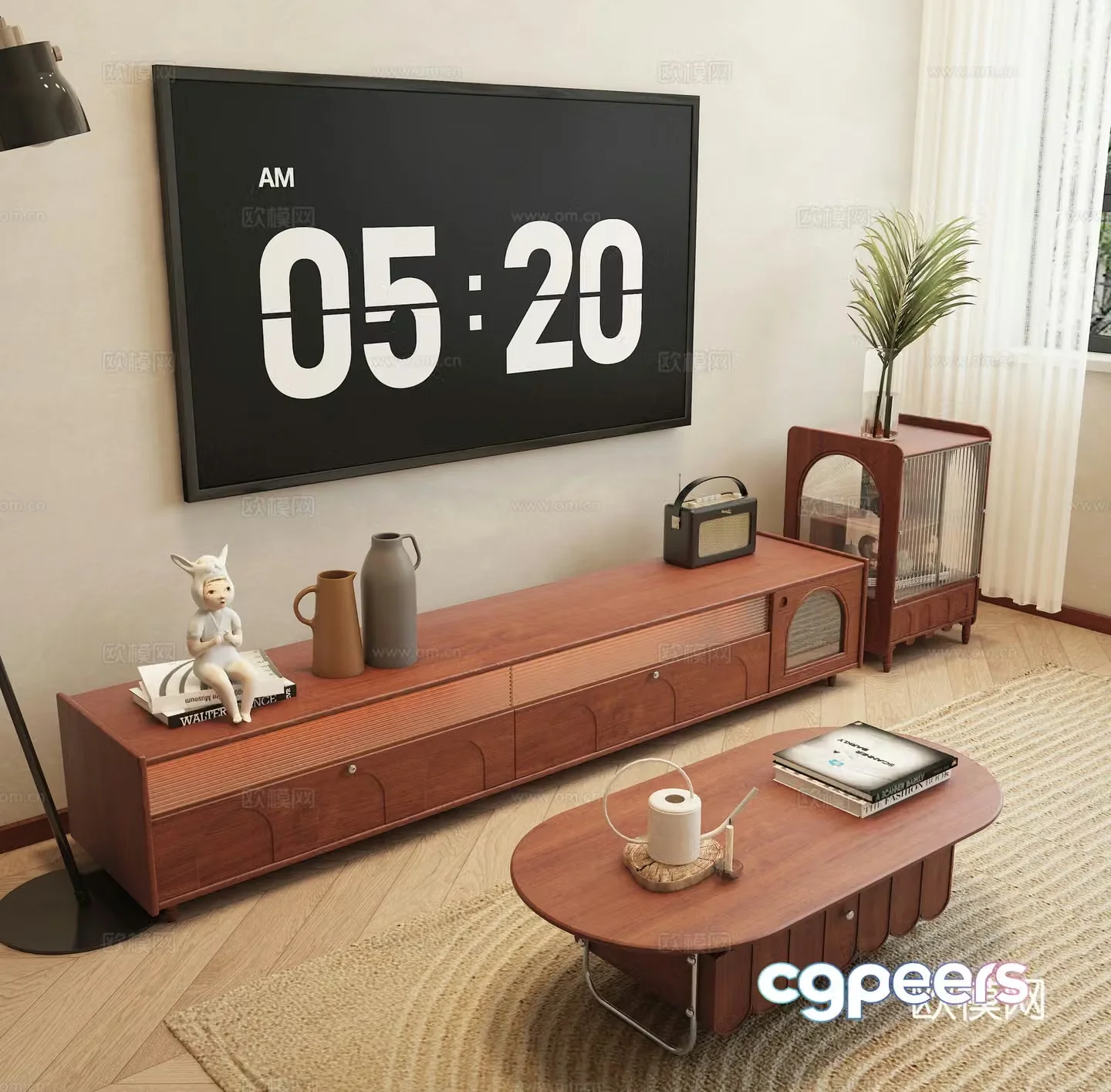 Middle-aged TV cabinet 3D model