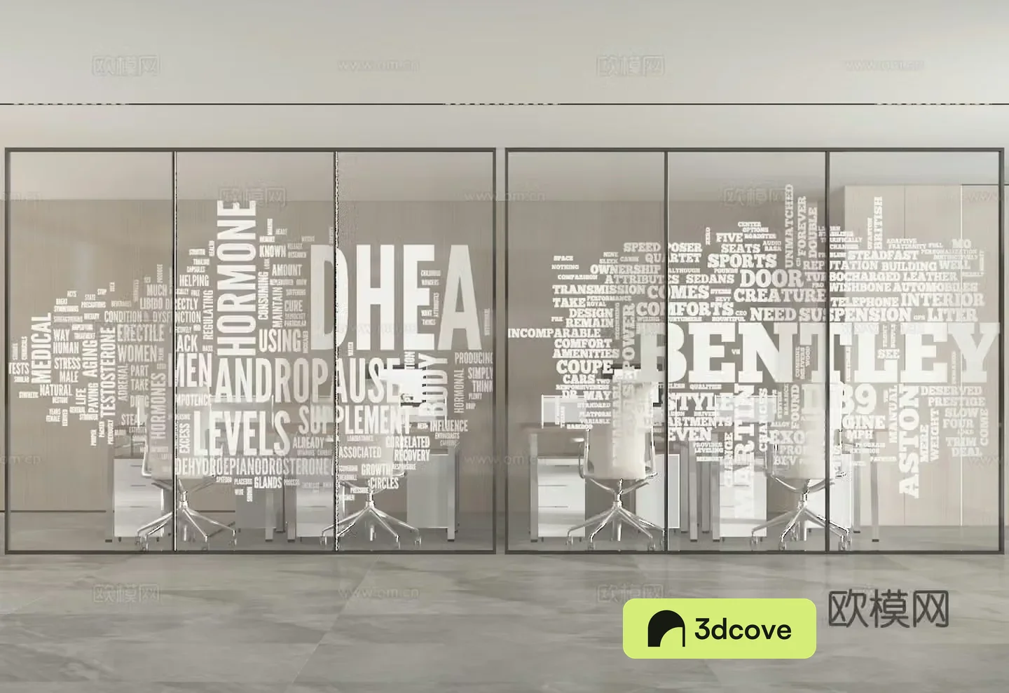 Glass partition office partition