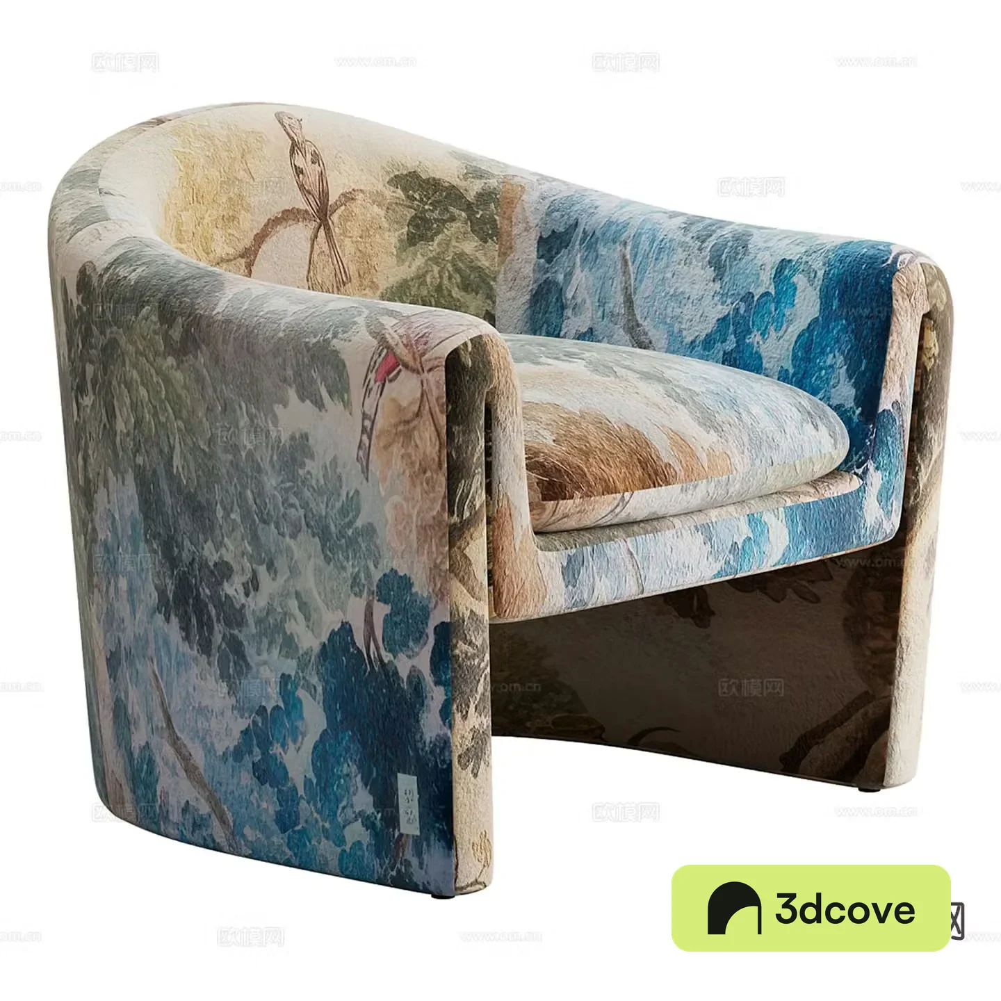 Anthropologie European armchair patterned fabric chair leisure chair