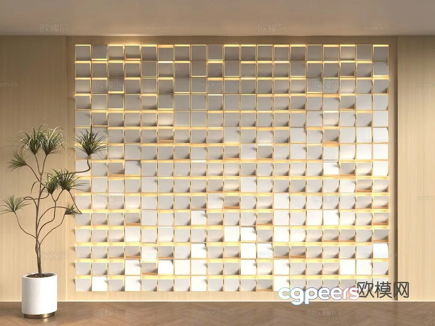 Grid background wall Internet celebrity background wall Creative wall Exhibition hall background wall Flip-over background wall Mutual 3D model