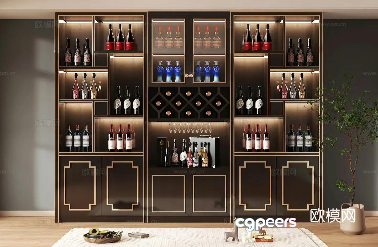 Wine cabinet design Wine cabinet red wine cabinet bar wine cabinet partition wine cabinet 3D model