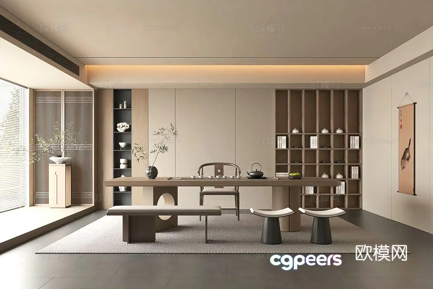 New Chinese Tea Room Song Style Zen 3d Model 3d Model