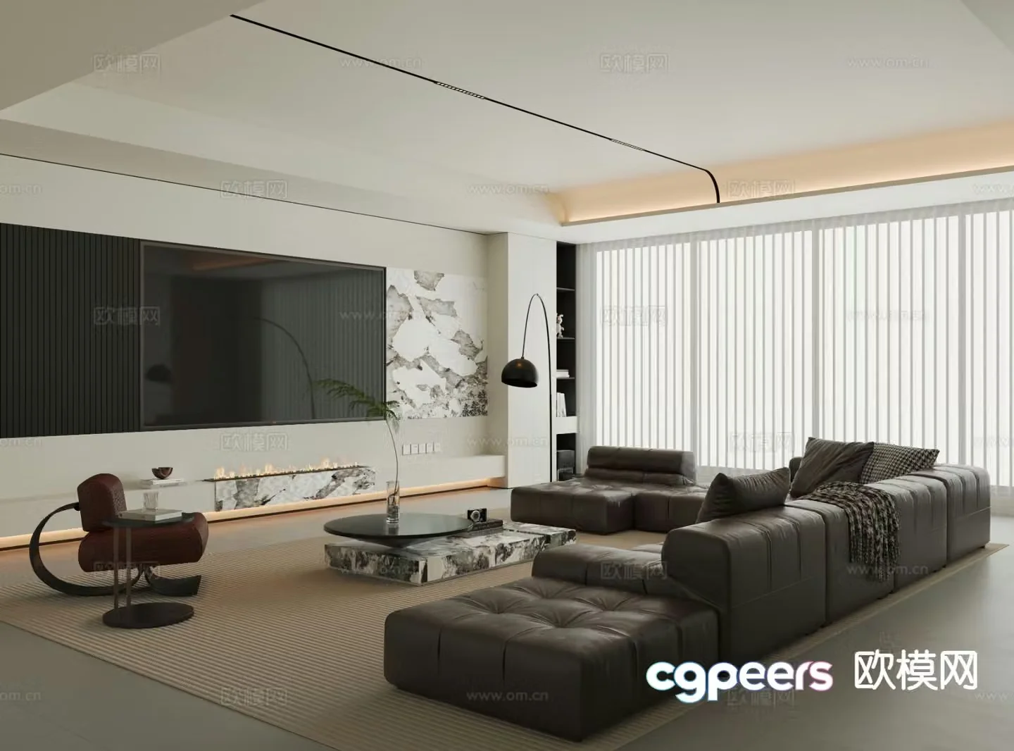 Modern sofa set 3d model