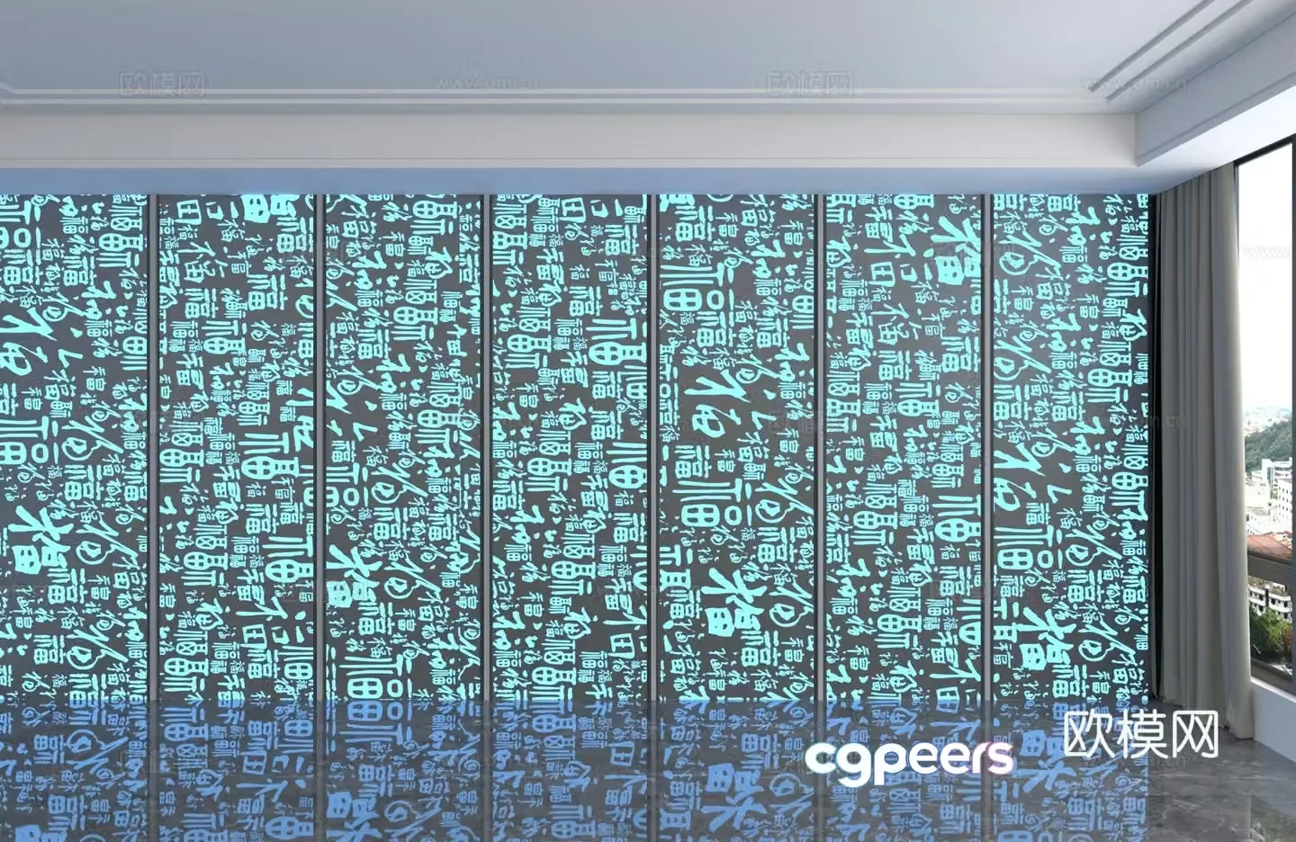 Modern background wall 3d model