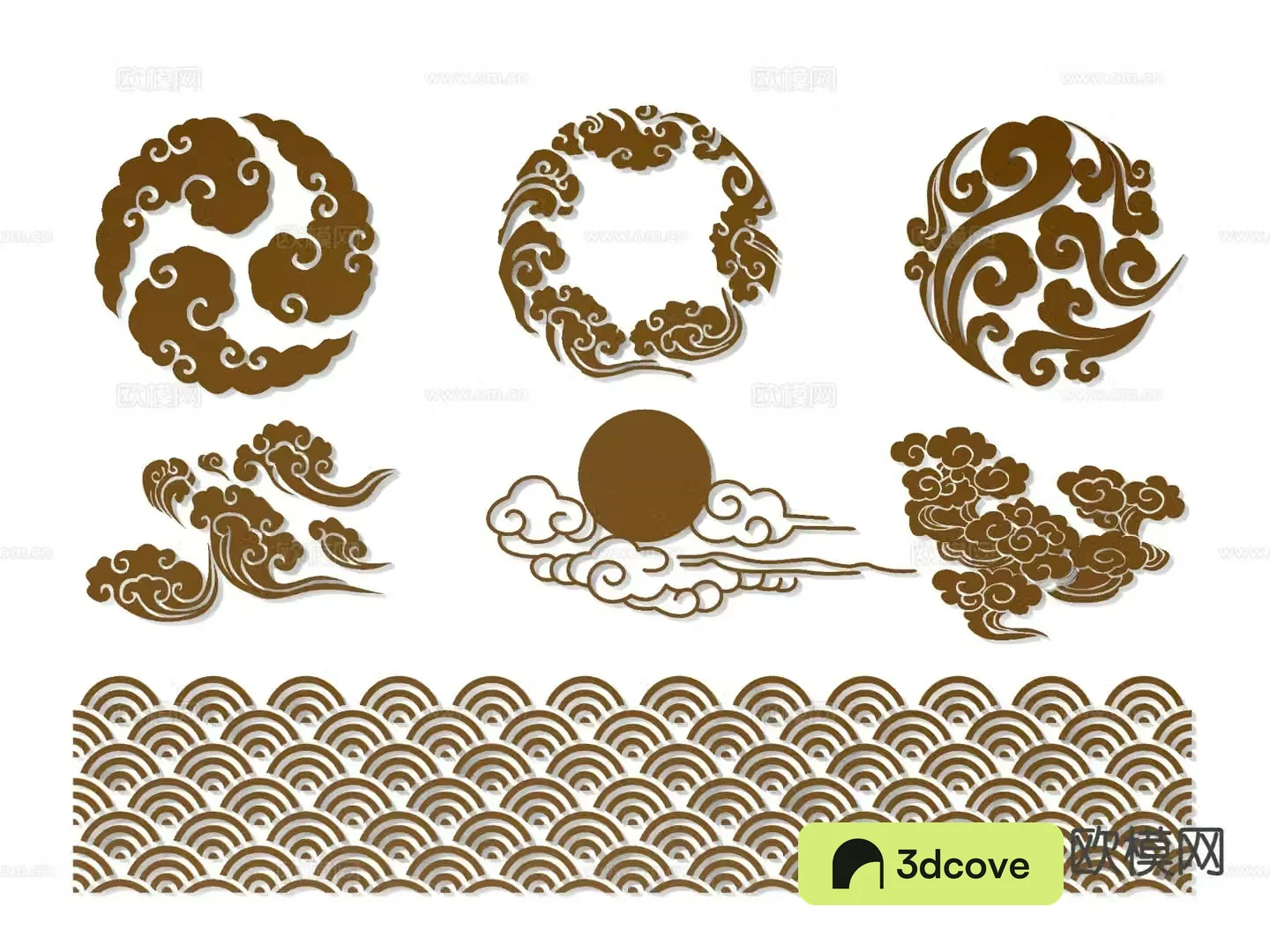 New Chinese style Xiangyun hanging decorations wave wall decorations wall stickers