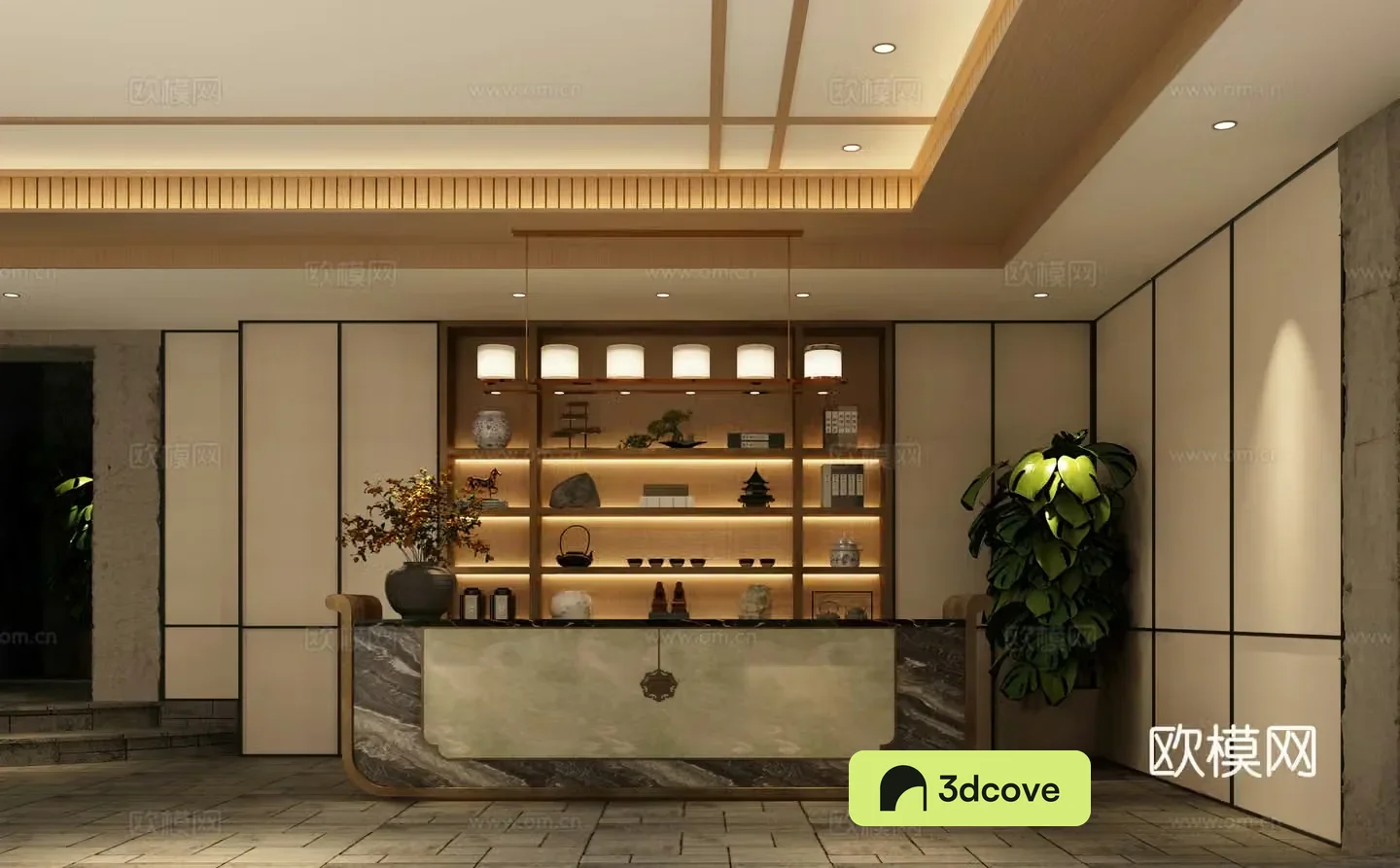New Chinese style front desk New Chinese style front desk reception New Chinese style front desk