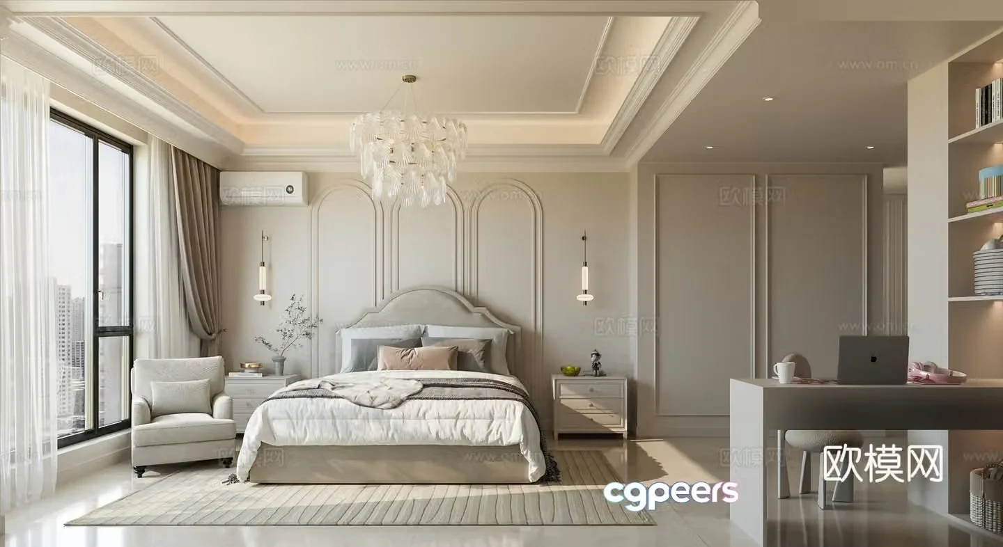 French home bedroom American home bedroom European home bedroom 3d model