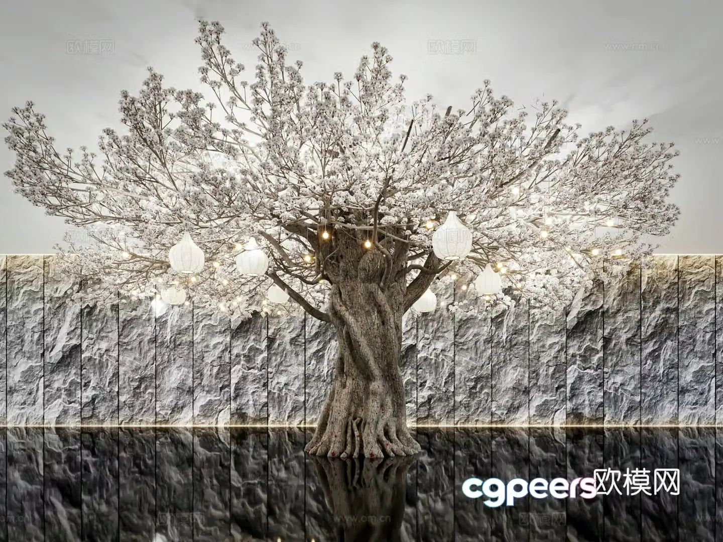 Indoor landscape tree 3d model