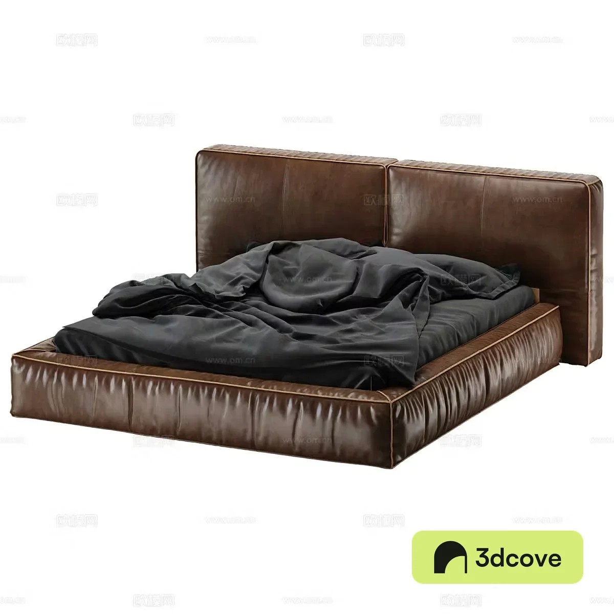 Modern minimalist double bed Simple bed Bedroom bed Leather bedroom bed