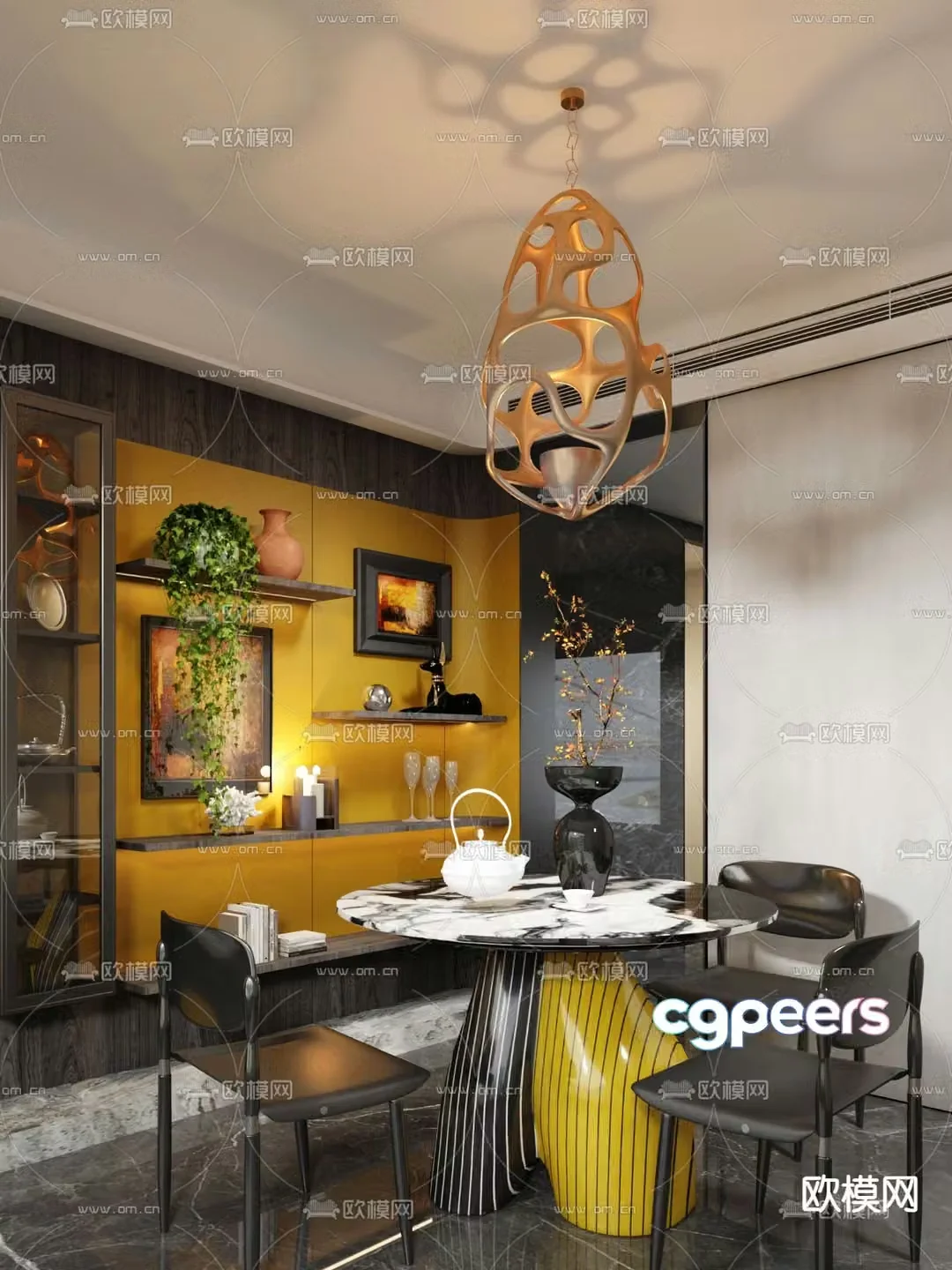 Dimensional design postmodern restaurant 3d model