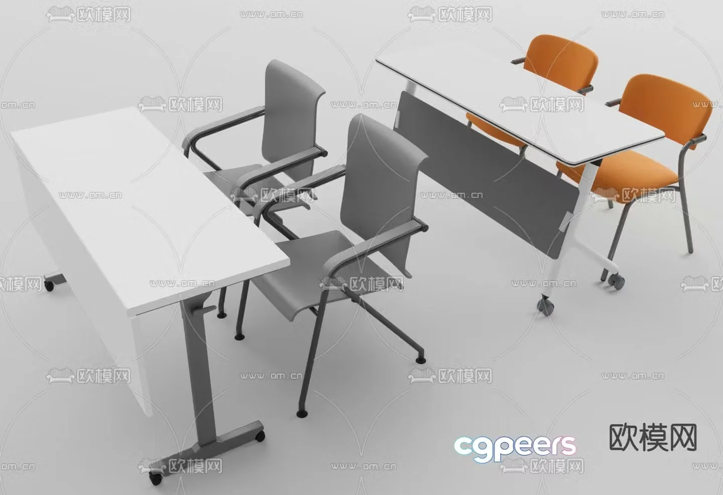 Desk training table 3d model