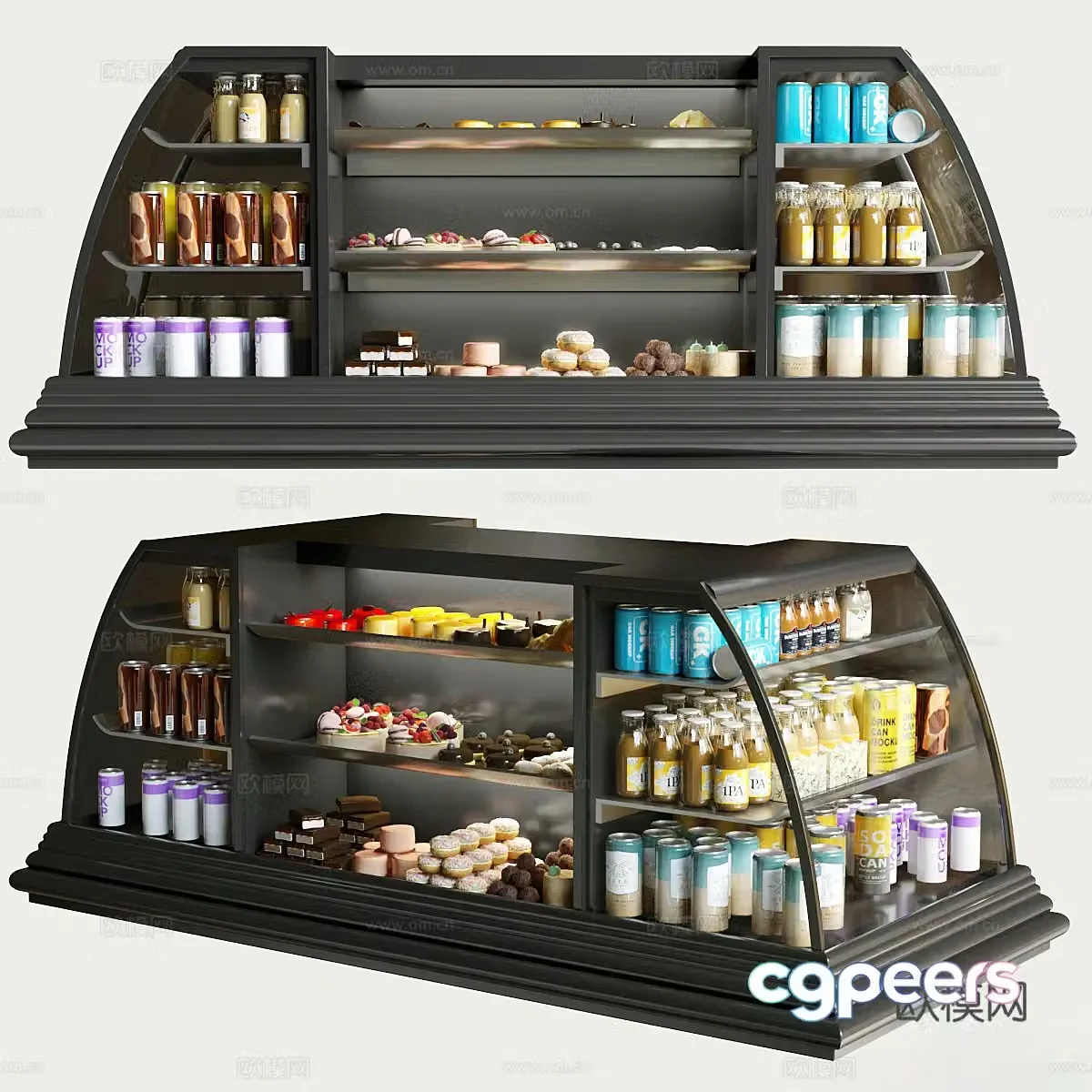 Supermarket shelves 3d model