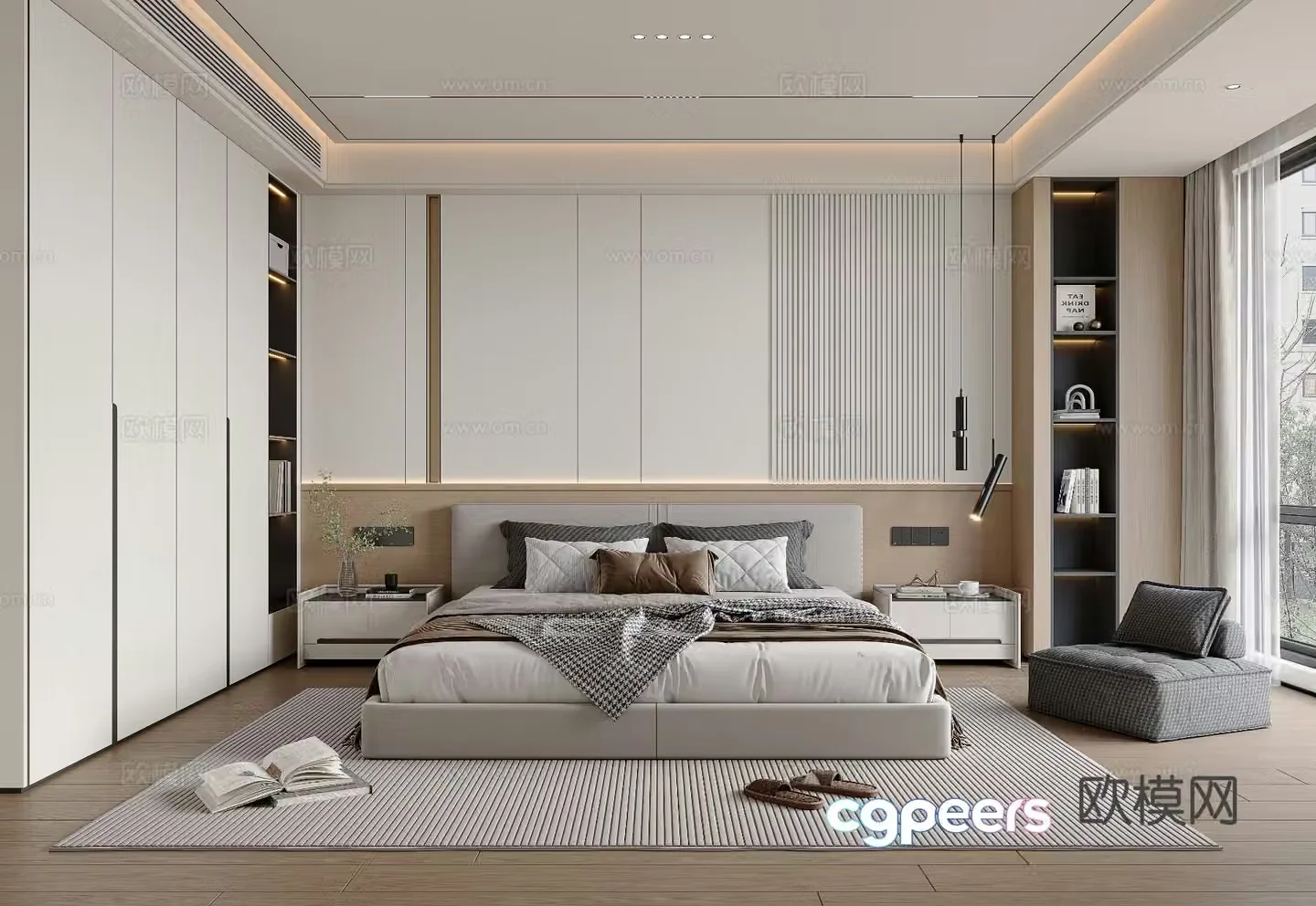 Modern bedroom master bedroom 3d model