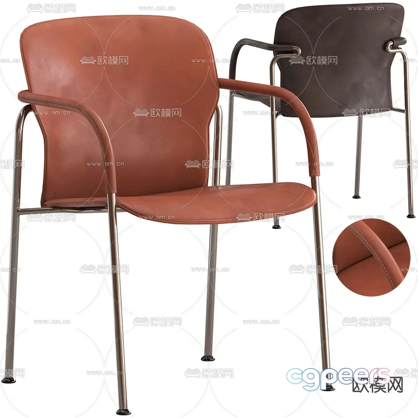 Modern single chair dining chair 3d model