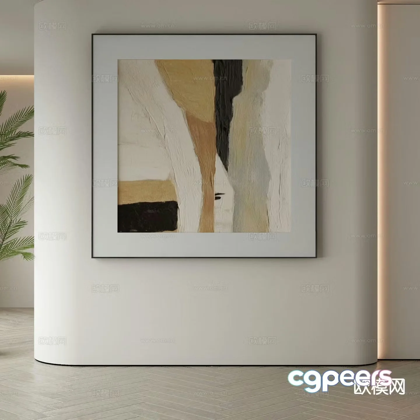 Modern decorative painting oil painting hanging painting 3d model