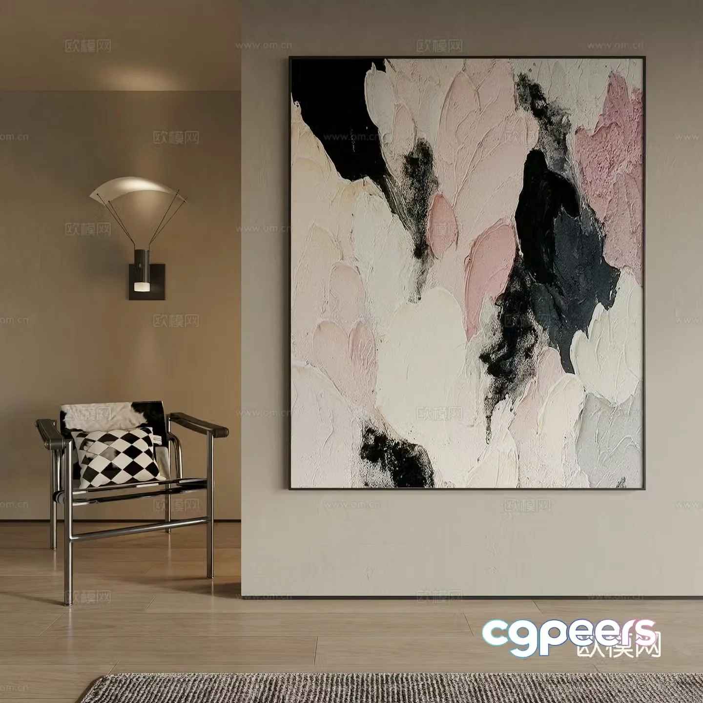 Modern decorative painting 3d model