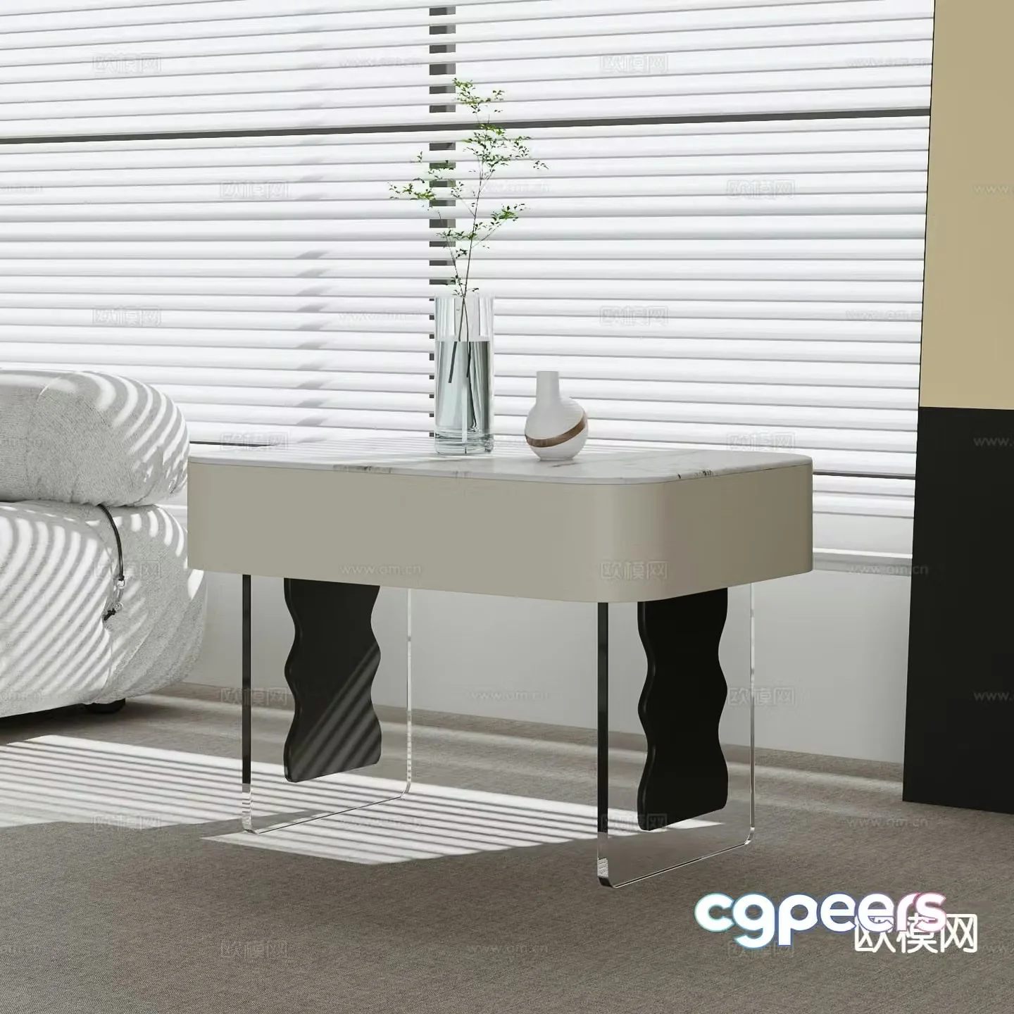 Modern side table corner table 3d model