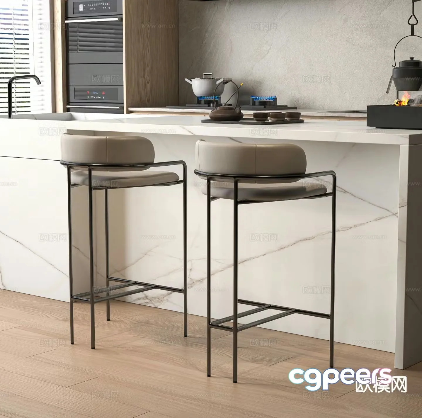Modern bar stool bar stool high stool 3d model