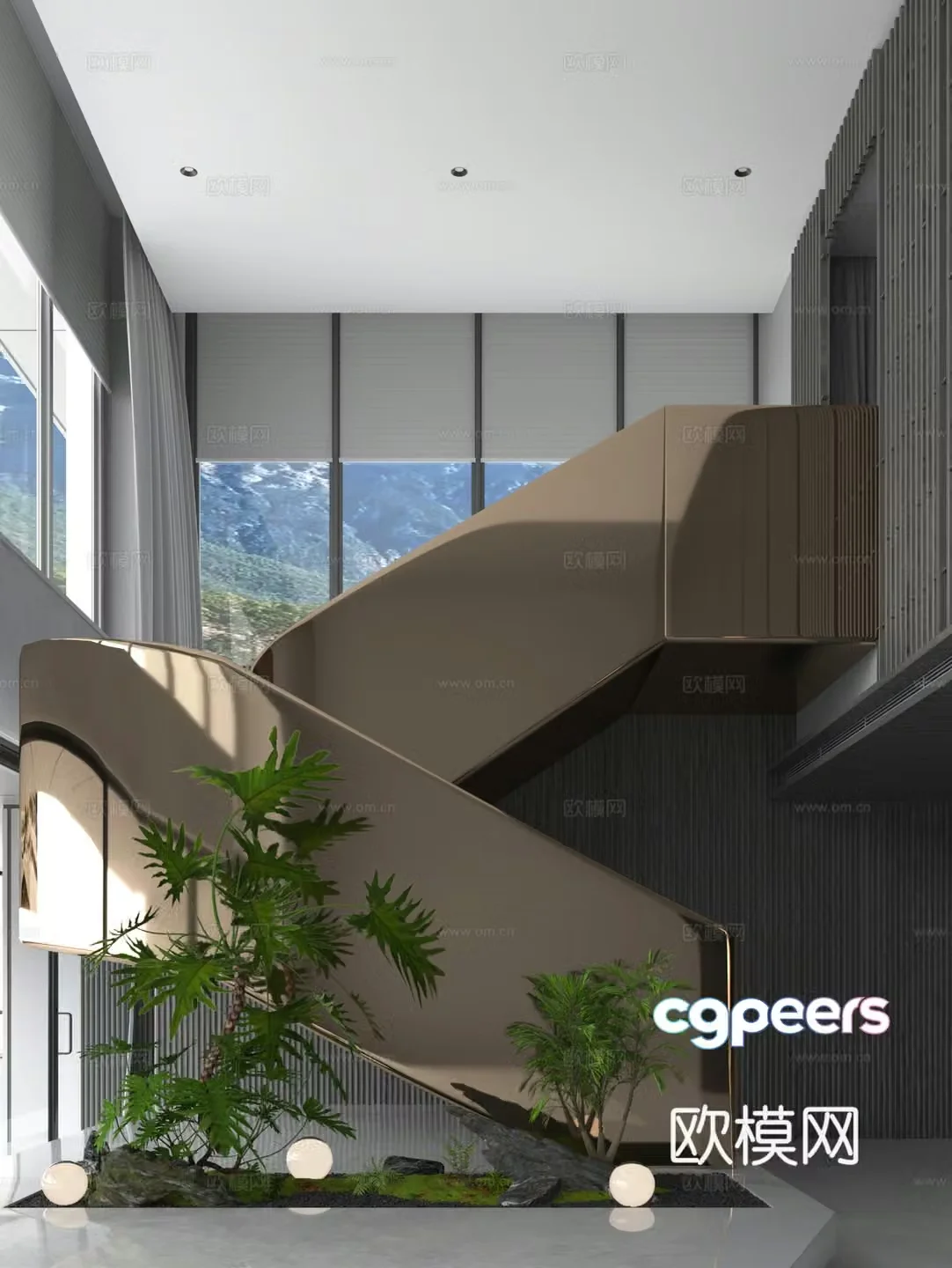 Modern stairwell 3d model