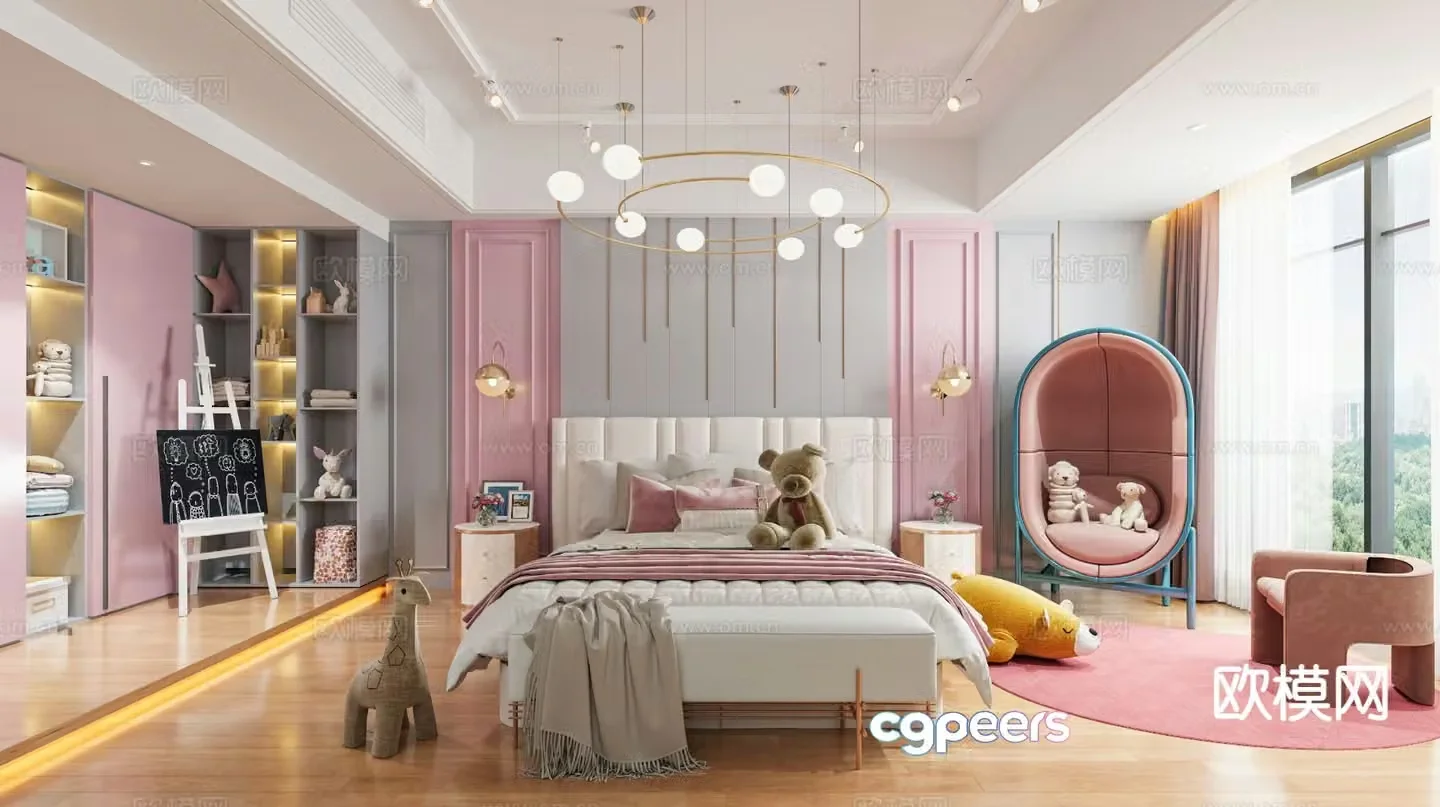 French style kids room girl’s room children’s room 3d model