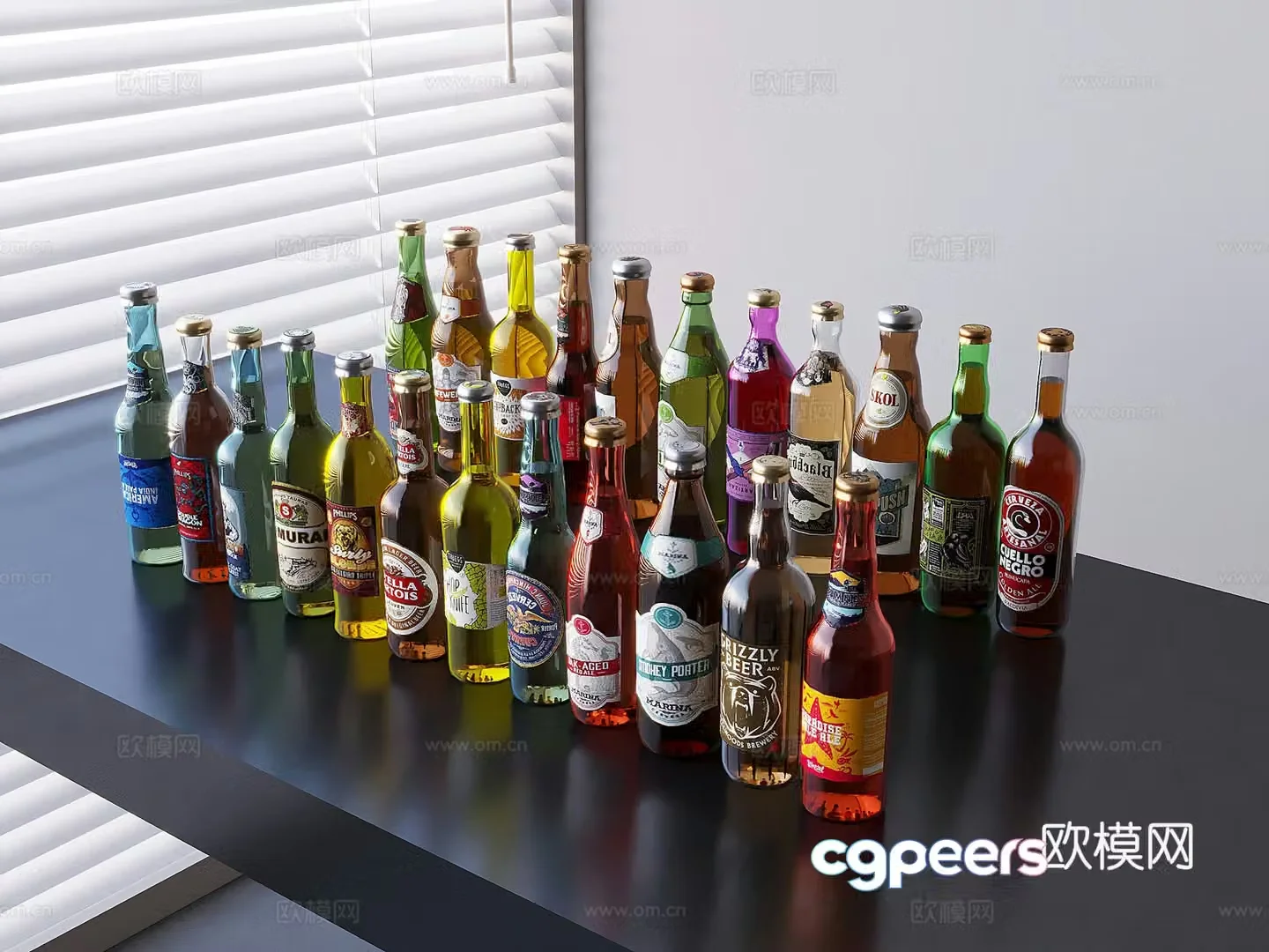 Drink drink drink and wine bottle 3D model