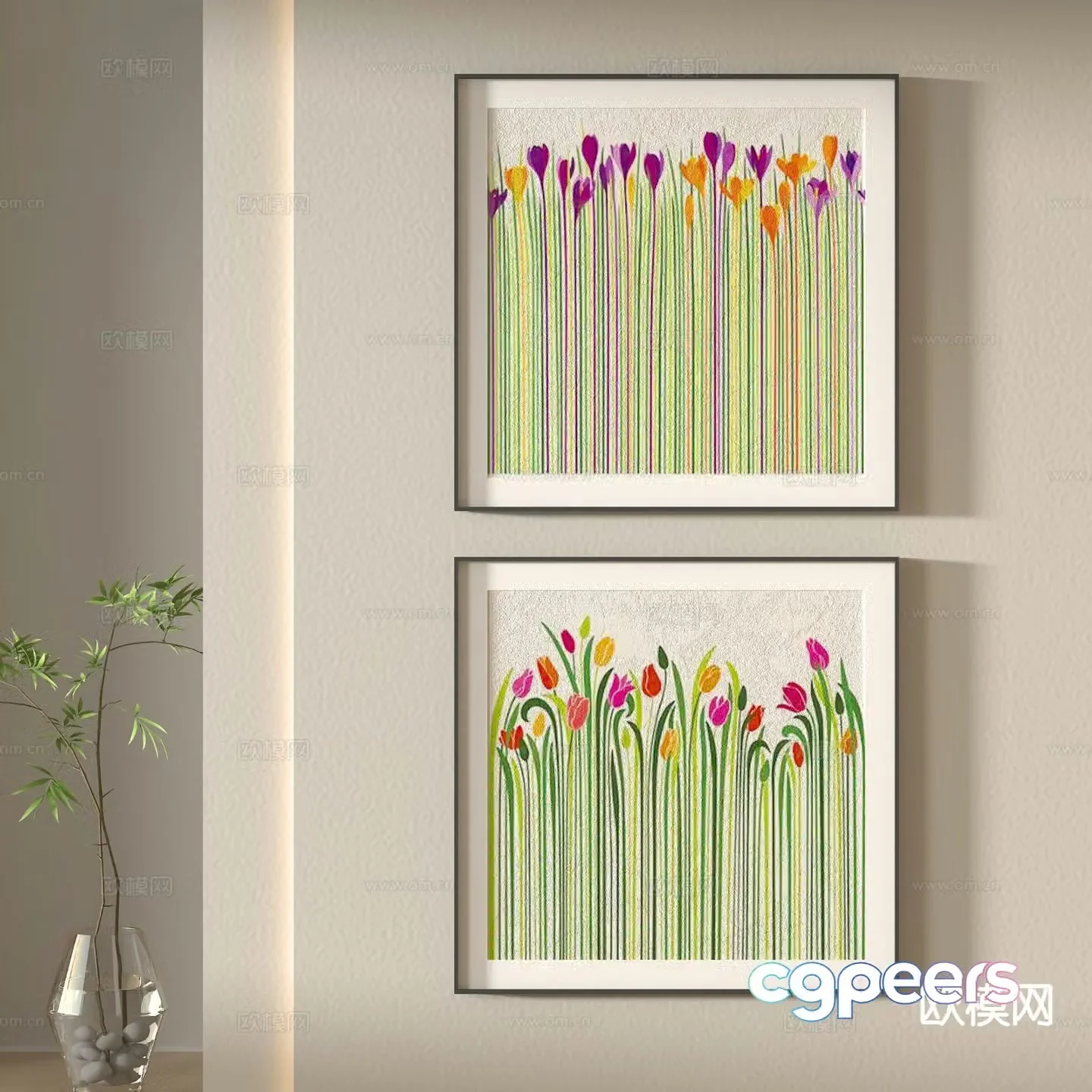 Decorative painting oil painting art painting hanging painting 3d model