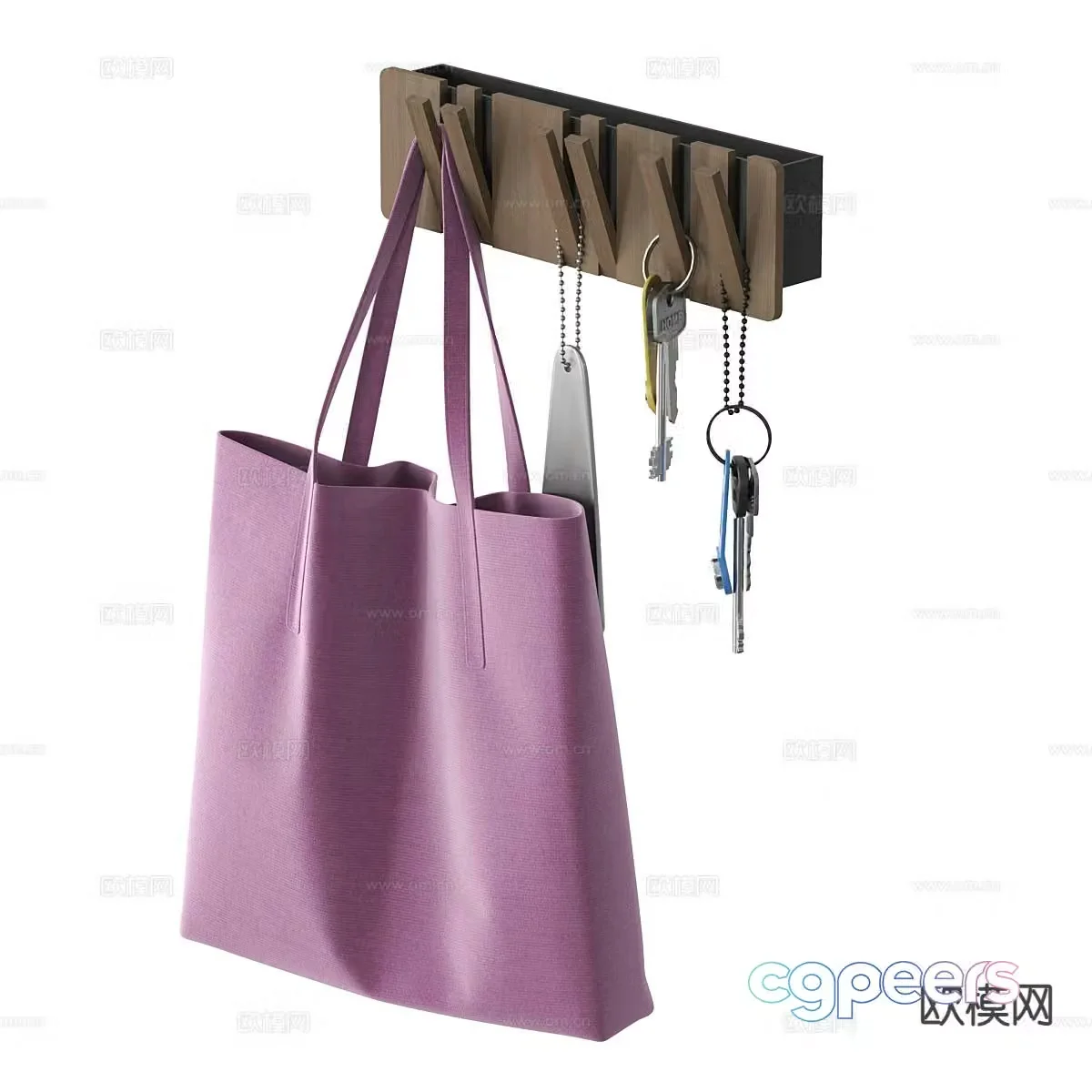 Clothes rack canvas bag 3d model